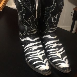 Zebra western boots